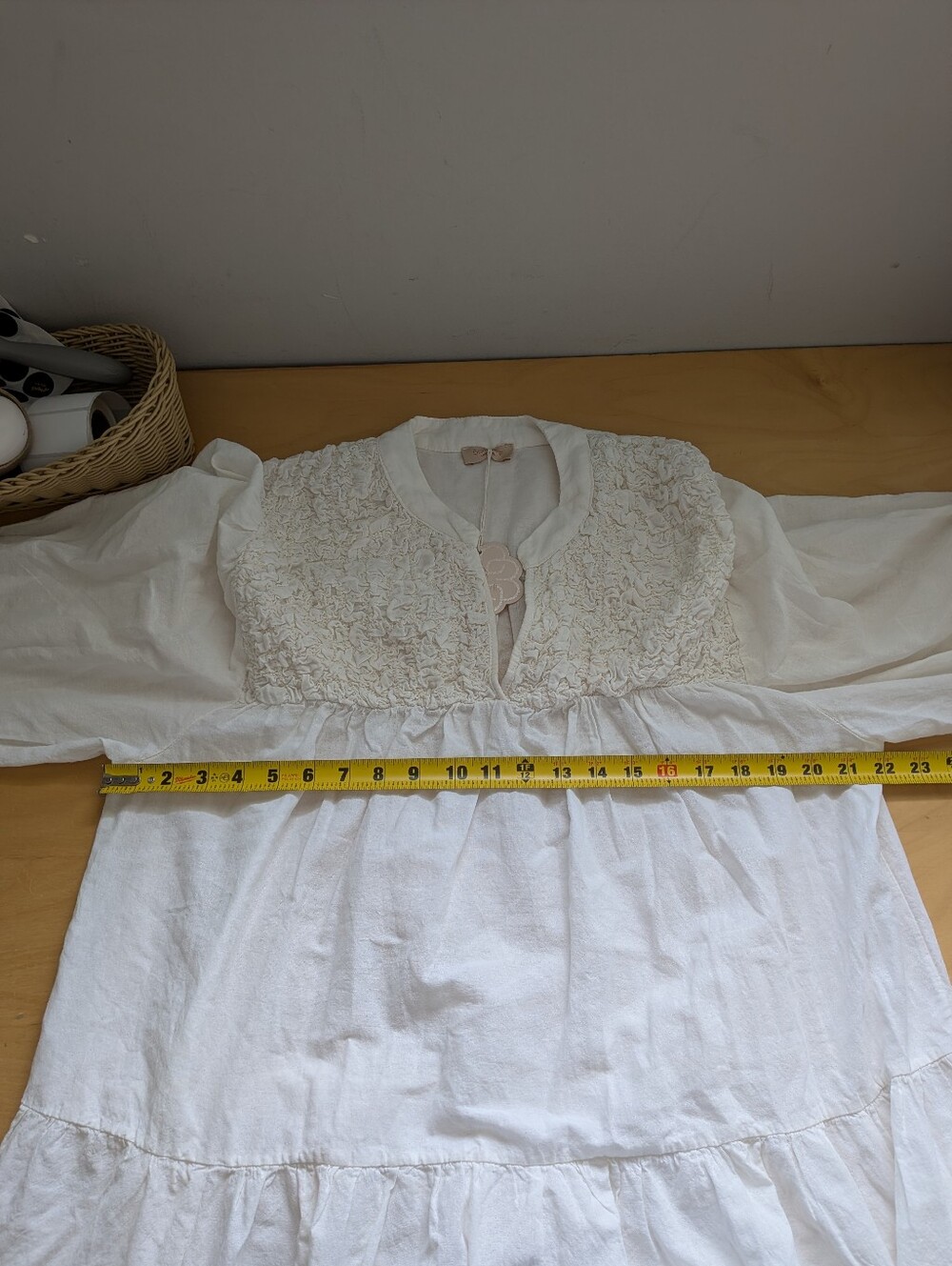 NWT ! BELLAVIE Mini White Dress Made In Italy One Size (Fit L-XL) Puffy Sleeves - Picture 8 of 11